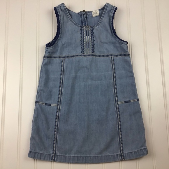 GAP Cotton Chambray Dress w Detailing - Darling! - Picture 1 of 6